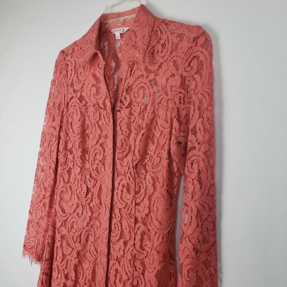 NWT Nanette Lepore Sedona Clay Lace Shirt Dress - Picture 2 of 8